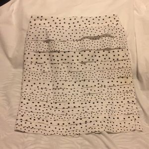 WHBM white with black poka dots